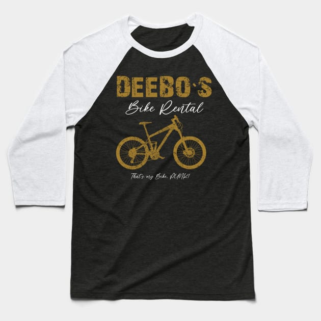 Deebos Bike Rentals Baseball T-Shirt by Dami BlackTint